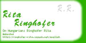 rita ringhofer business card